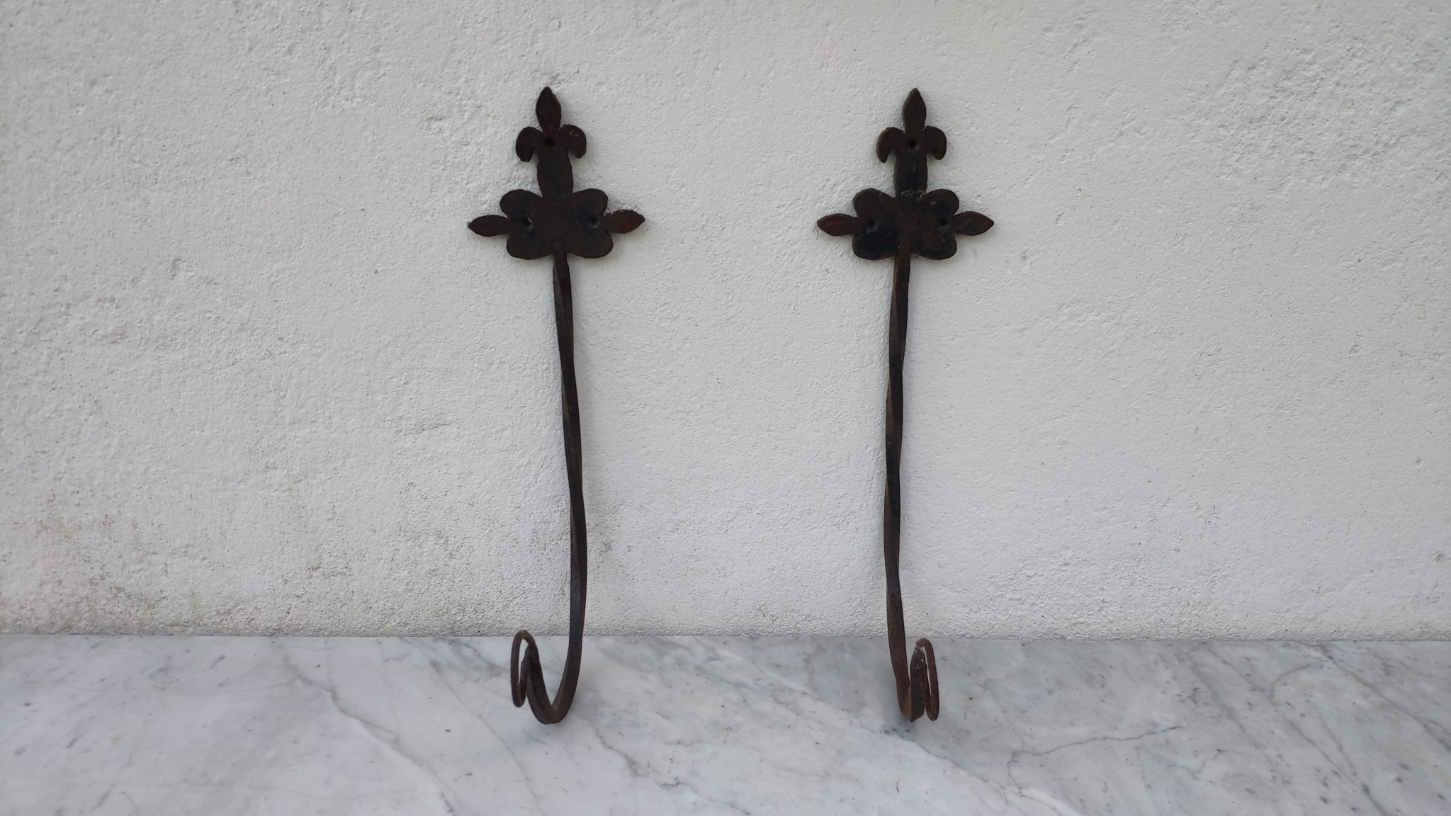 Supports Muraux En Fer Forgé Pour Jardinières - Lot De 2, Style Rétro Motif Chiot, Capacité 15kg | Pour Balcon, Jardin, Terrasse