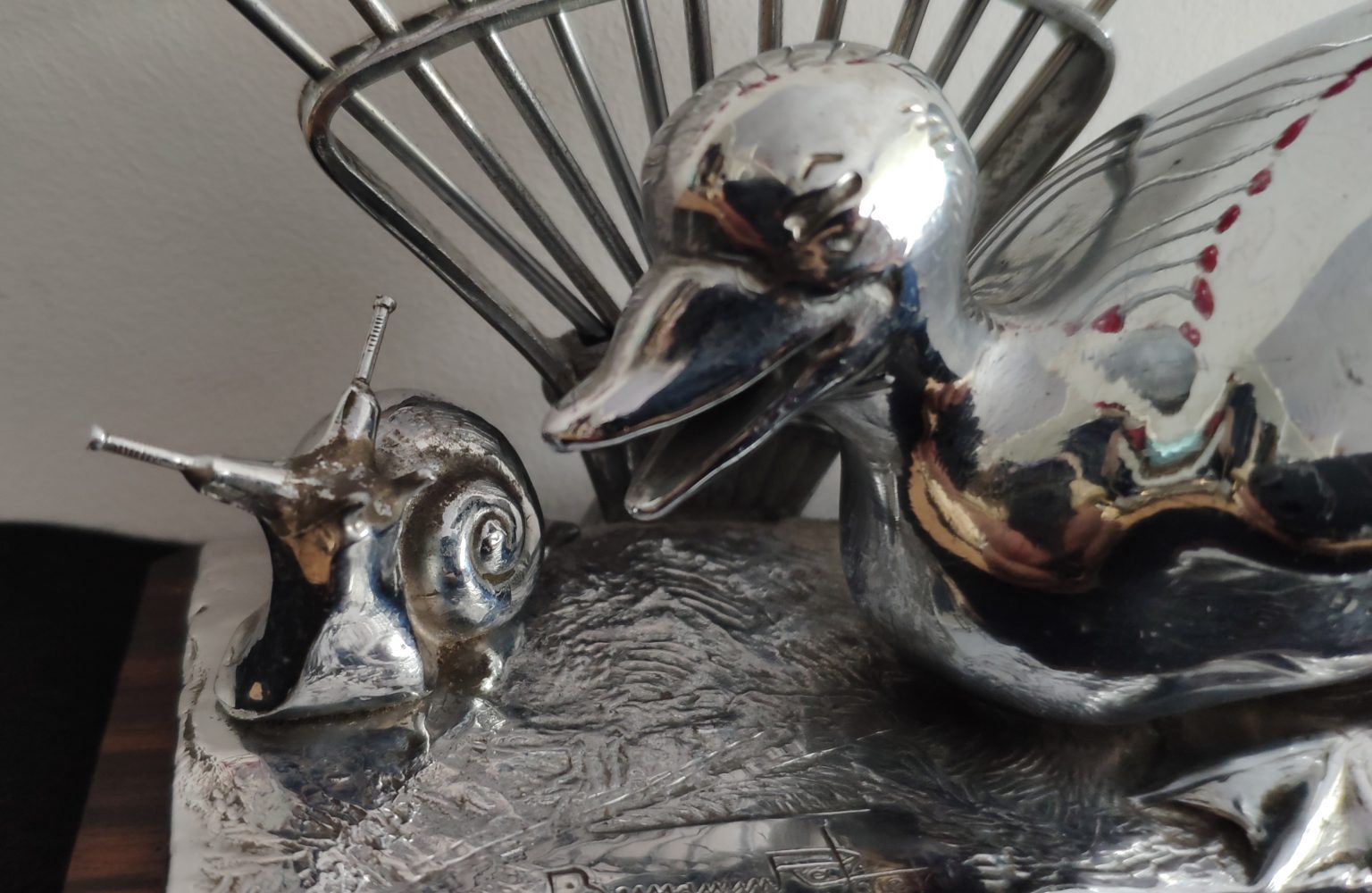 PORTE PIQUES ESCARGOT Apéritif Feuille Pomme Prune Signé Gouaille Art Déco EUR 35,00 - FR PORTE PIQUES ESCARGOT Apéritif Feuille Pomme Prune Signé Gouaille Art Déco EUR 35,00 - FR