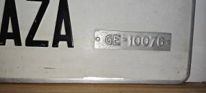 numéro de plaque