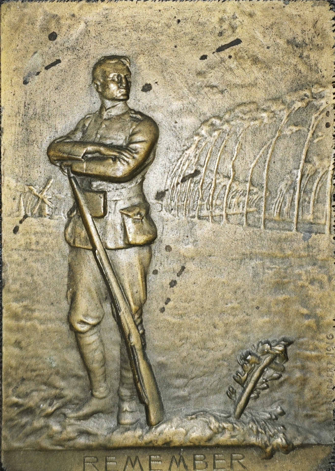 Plaque en bronze 3 détails 1